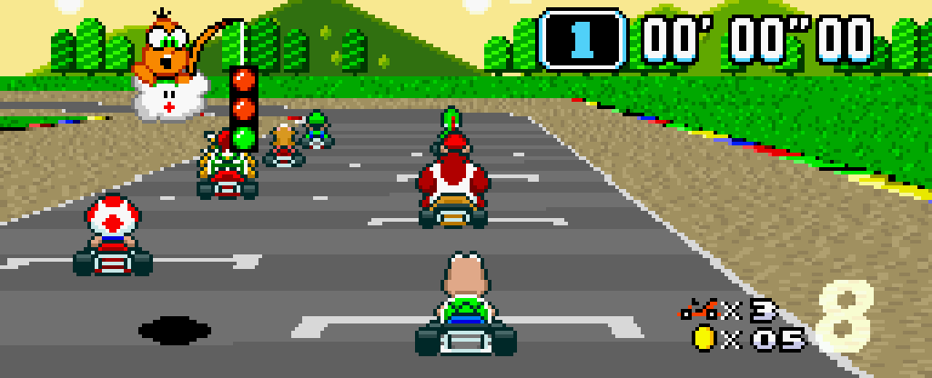 Screenshot of Super Mario Kart